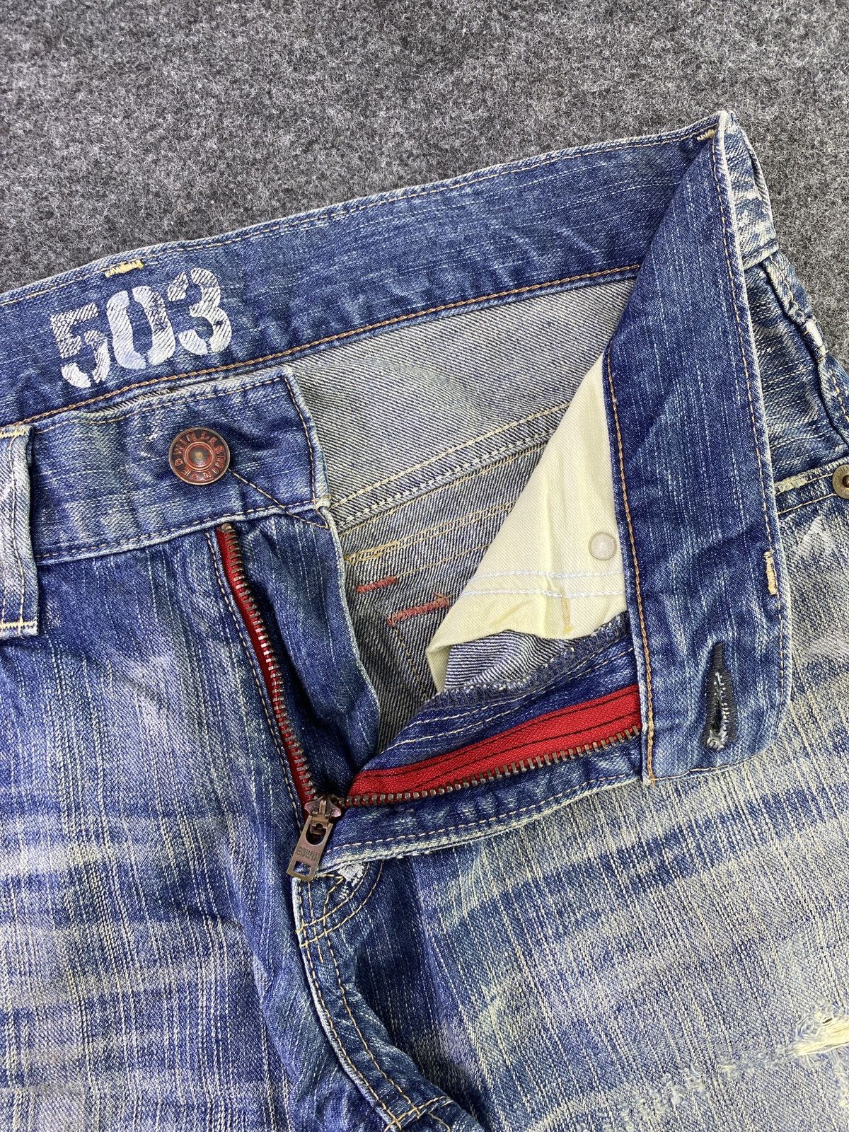 Edwin Edwin Blue Trip 503 Distress Blue Wash Denim - J863 Size US 34 / EU 50 - 5 Thumbnail