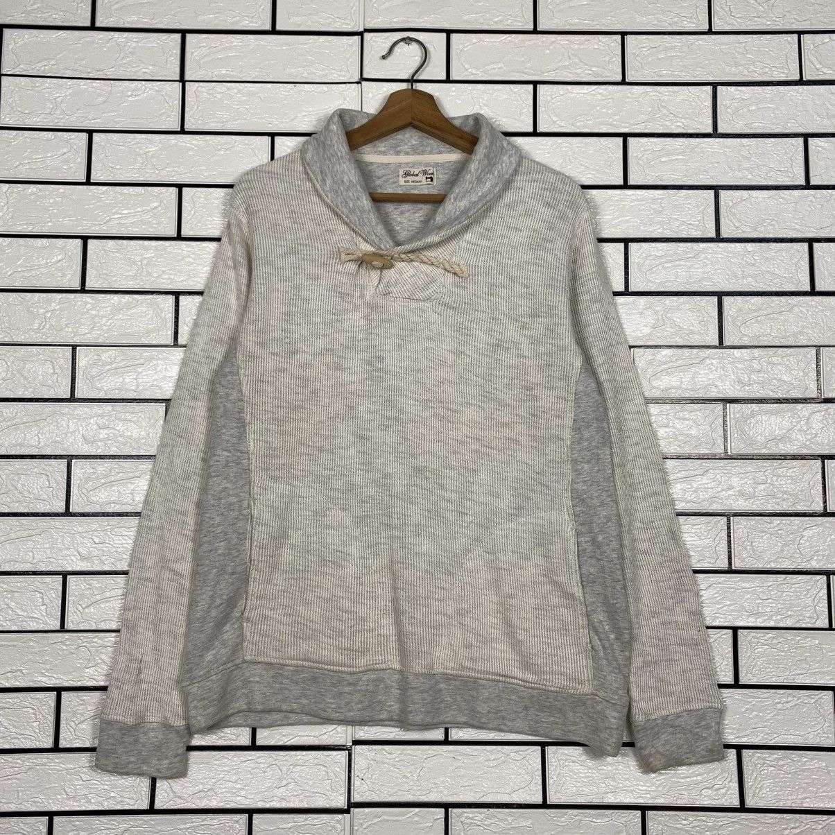 Japanese Brand 📌Vintage Shawl Collar Sweatshirt Global Work Issey Miyake Size US M / EU 48-50 / 2 - 2 Thumbnail