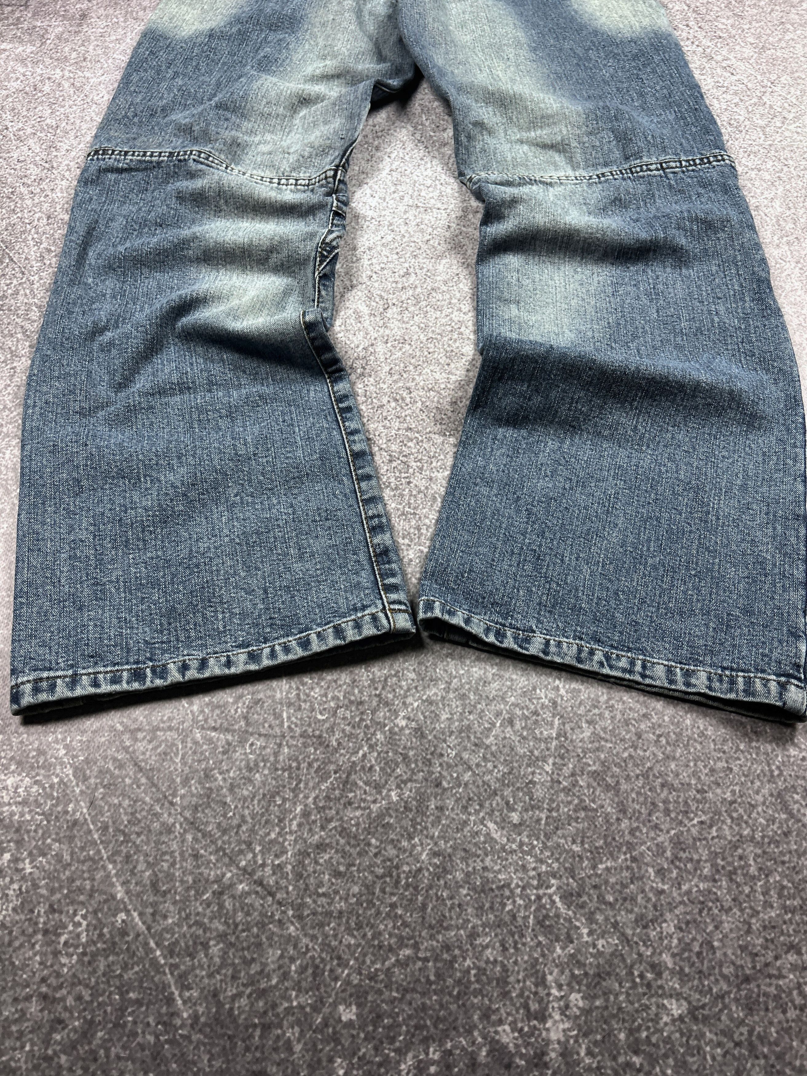 Vintage Y2K Wide Leg Panel Denim Jeans Baggy Skater Distressed Fade Size US 32 / EU 48 - 4 Thumbnail