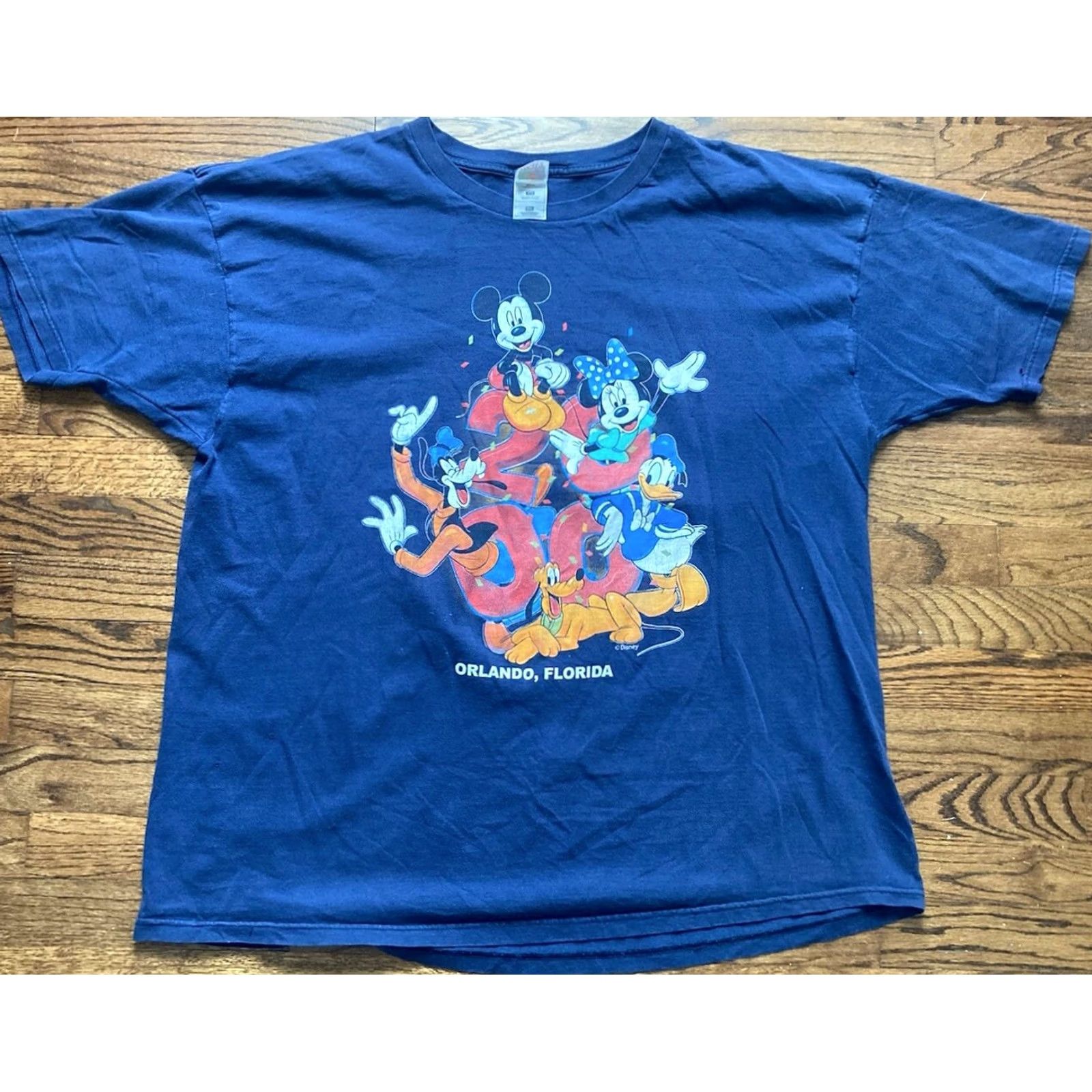 Disney VINTAGE Disney T Shirt 3XL Navy Blue Logo Graphic Mickey Goofy 2000s Orlando USA Shirt Mens Size US XXL / EU 58 / 5 - 2 Thumbnail