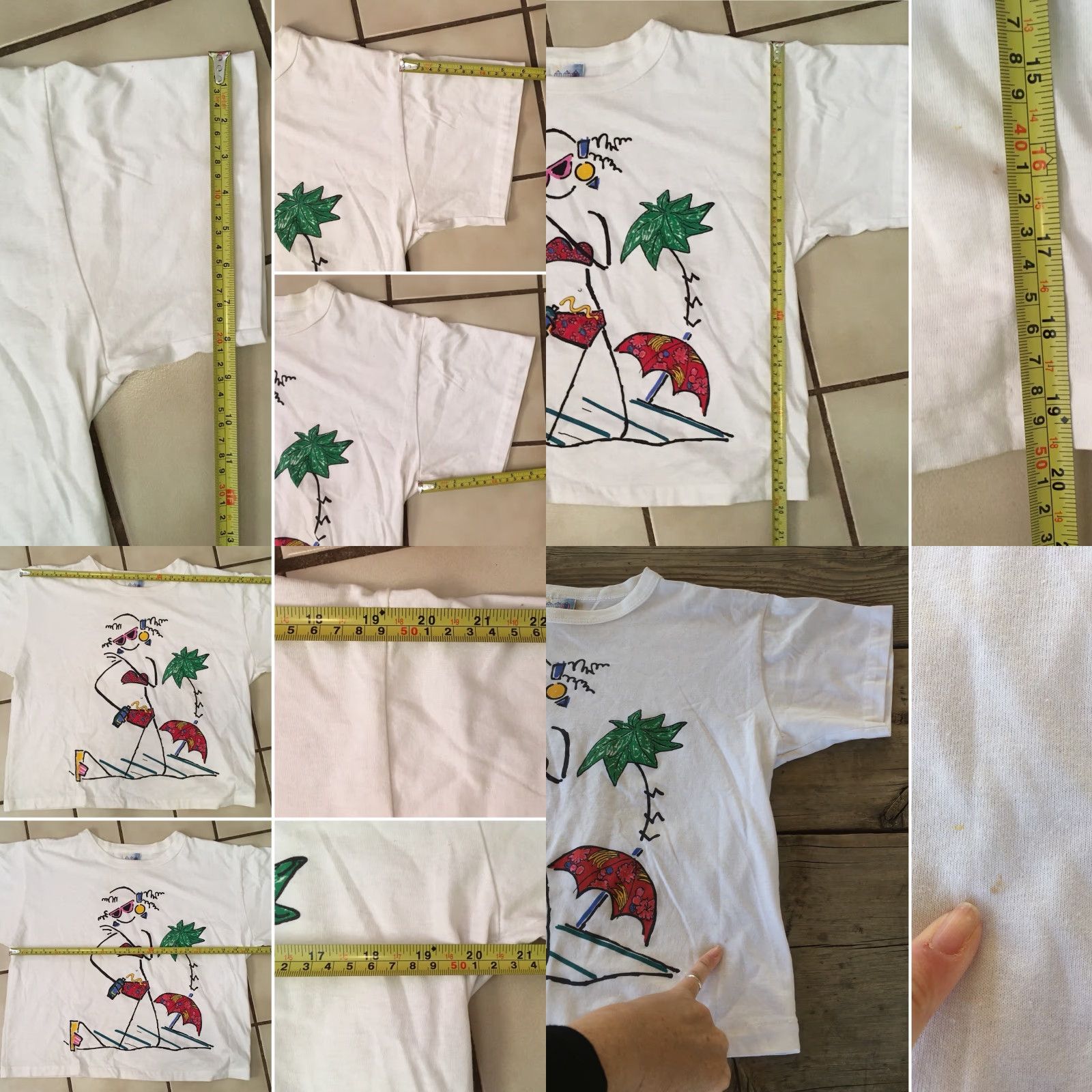 Vintage VINTAGE Beached T-Shirt Beach Theme Graphic Womens M White 1980s Crop Top Short Sleeve Polycotton United States Size M / US 6-8 / IT 42-44 - 8 Thumbnail