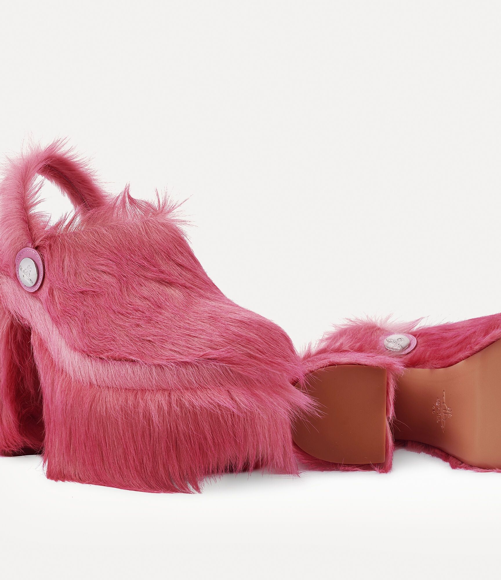 Vivienne Westwood o1f1d3z0825 Calf Hair Platform Clogs in Pink