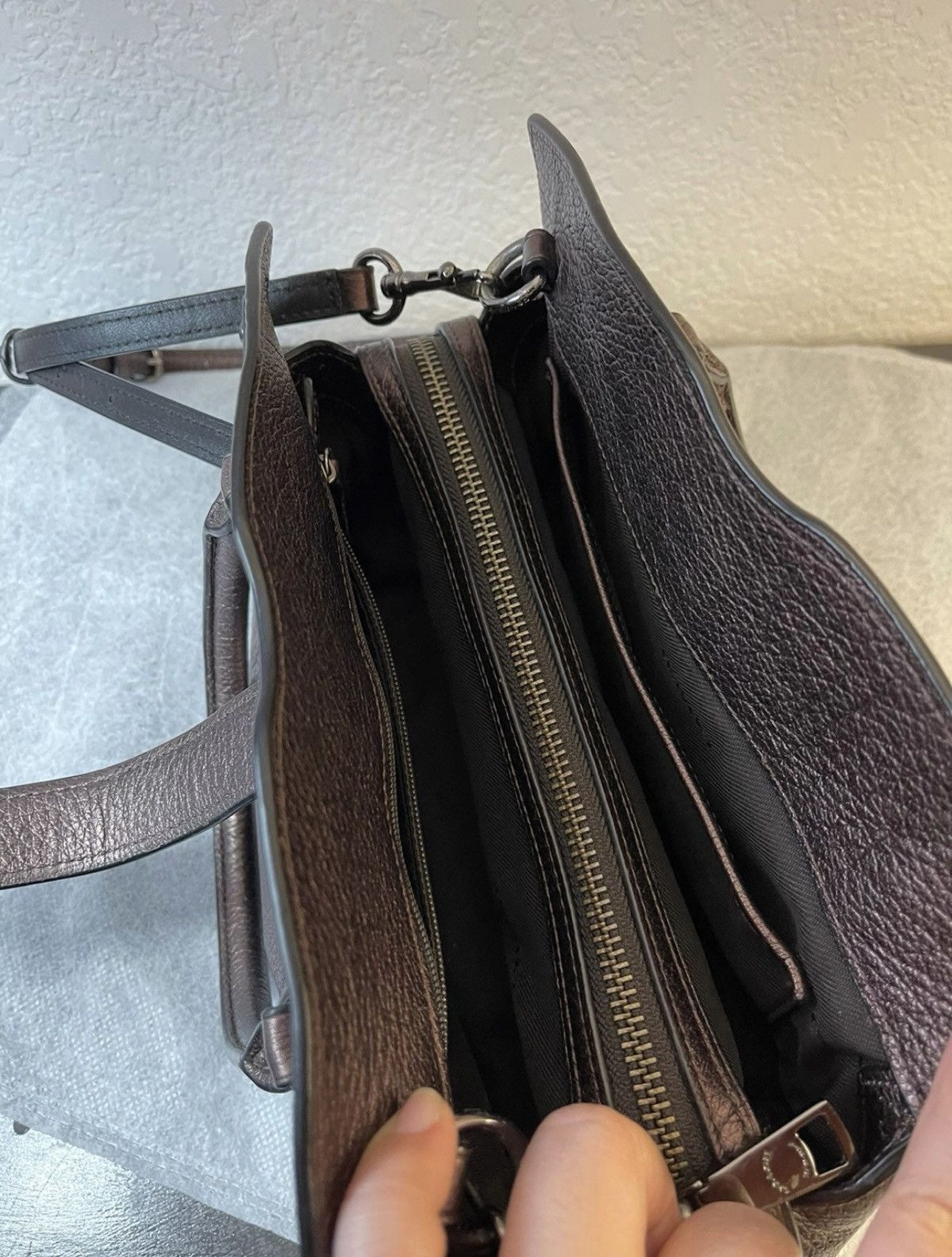 Coach Coach Mercer Satchel 24 Grai Leather Shoulder crossbody bag Size ONE SIZE - 6 Thumbnail