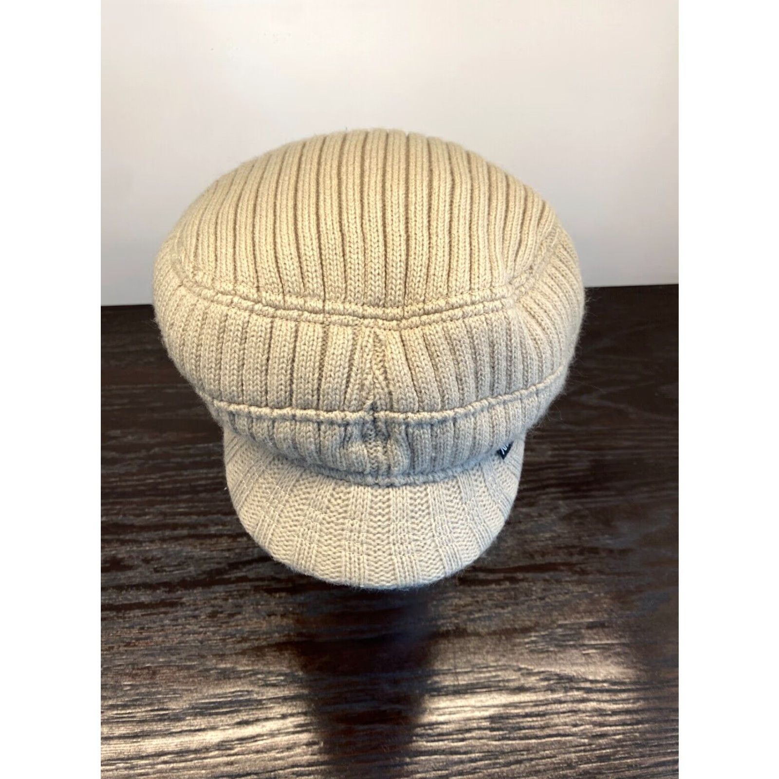 Vintage Analog Mens Beige Knit Newsboy Cap One Size Acrylic Fiddler Fisherman Classic Size ONE SIZE - 2 Thumbnail