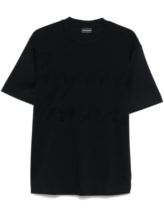 Tシャツ・カットソー EMPORIO ARMANI Men T Shirts EM000943 AF10762 F6085 Grey JERSEY T-SHIRT WITH JACQUARD LOGO - EMPORIO ARMANI - Finizio