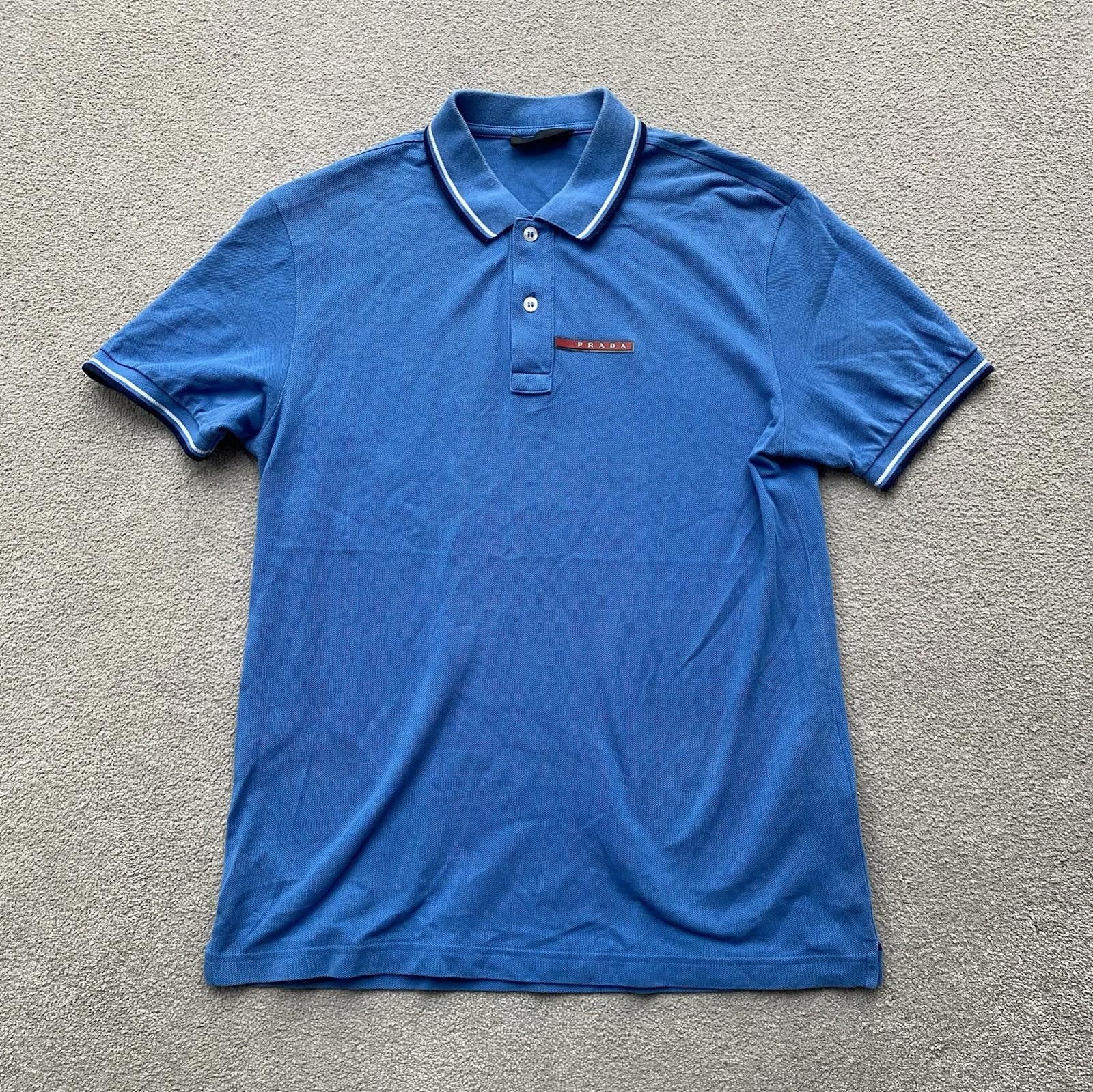 Prada Prada Red Tab Polo Shirt Size Medium Blue Size US M / EU 48-50 / 2 - 1 Thumbnail