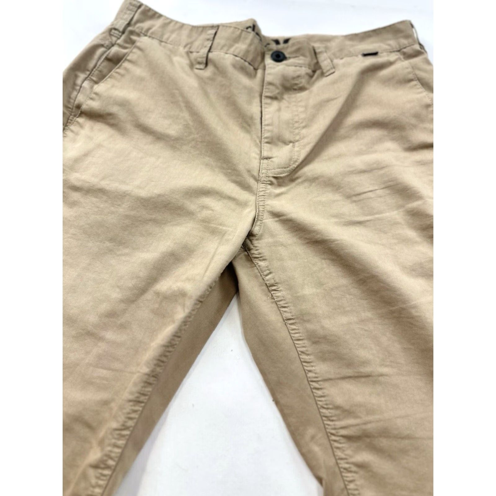 Hurley VINTAGE Hurley Pants Men 32 Khaki Beige Chino Regular Straight Drawstring Elastic Waist - Casual Mens Pants 32 Regular Beige Size US 32 / EU 48 - 3 Thumbnail