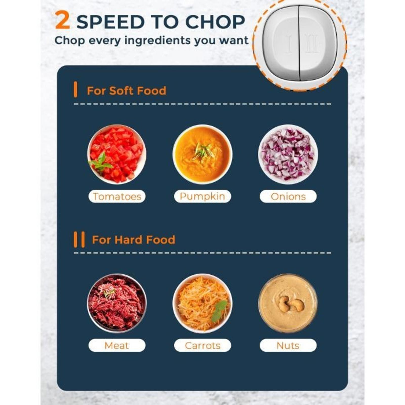 Savio Barbato Syvio Food Processors with 2 Bowls - 4 Bi-Level Blades Size ONE SIZE - 6 Thumbnail