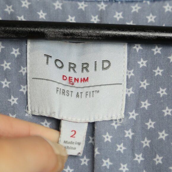 Torrid Torrid Drawstring Waist Romper - Denim Style Plus Size 2X Size 42" / US 20 - 6 Thumbnail