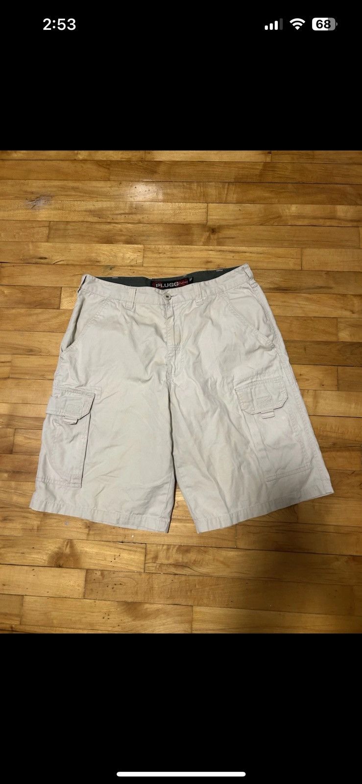 Other Plugg Men's Cargo Shorts, Beige Size 32 Workwear Grunge Size US 32 / EU 48 - 1 Thumbnail