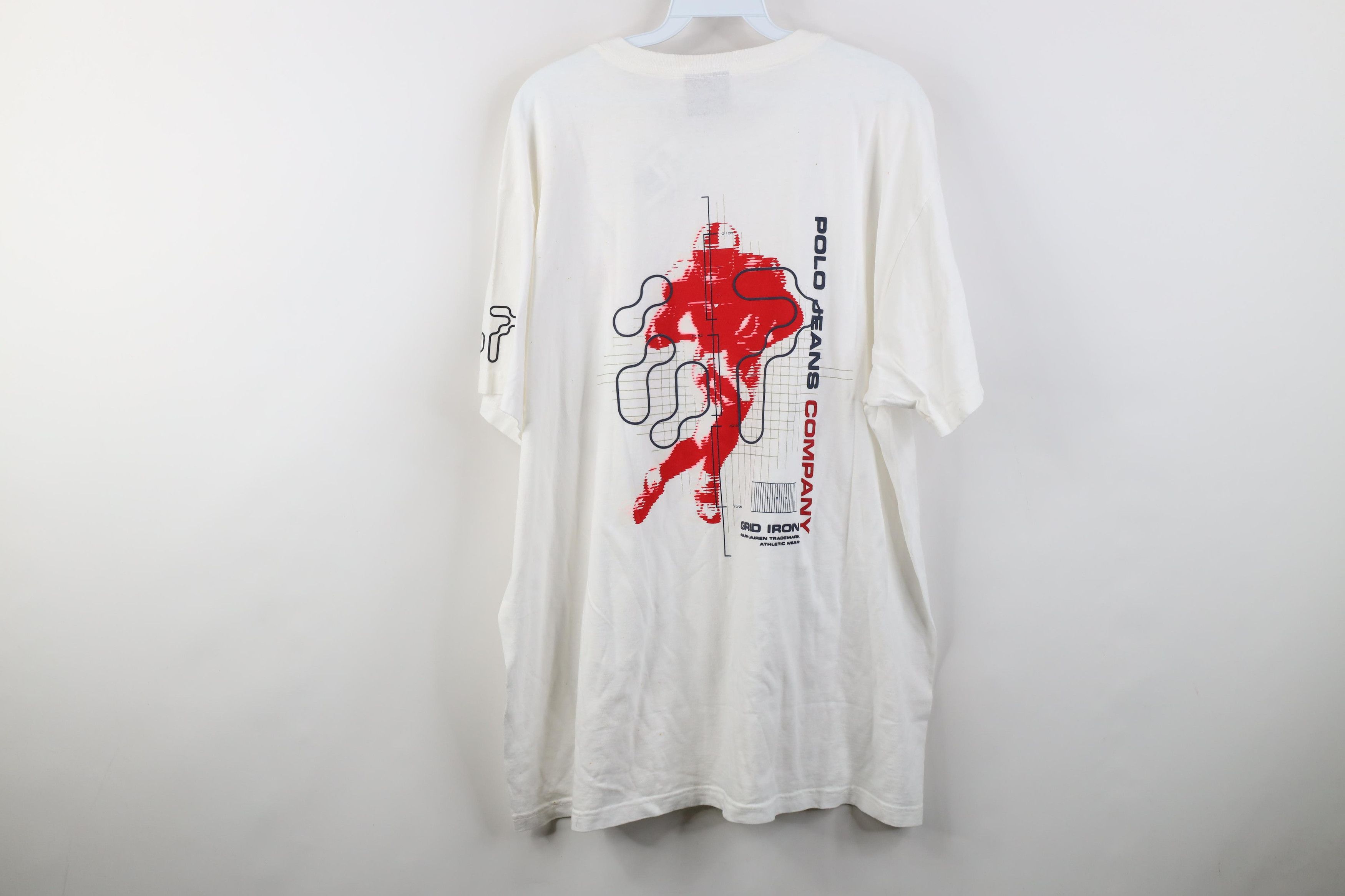 Polo Ralph Lauren Deadstock Vintage 90s Y2K Ralph Lauren Football T-Shirt Size US XL / EU 56 / 4 - 18 Thumbnail