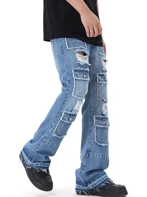 VIBE Street hip-hop three-dimensional multi-pocket design jeans Size US 30 / EU 46 - 4 Thumbnail