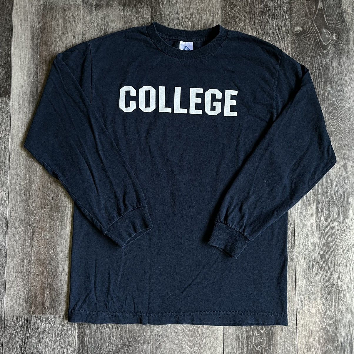 Vintage Vintage 2000s College Spellout Parody Longsleeve Tee Shirt Size US M / EU 48-50 / 2 - 1 Thumbnail