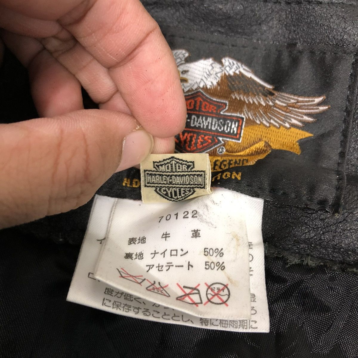 Harley Davidson 🔥VINTAGE GENUINE LEATHER BIKER PANTS HARLEY DAVIDSON Size US 32 / EU 48 - 13 Thumbnail