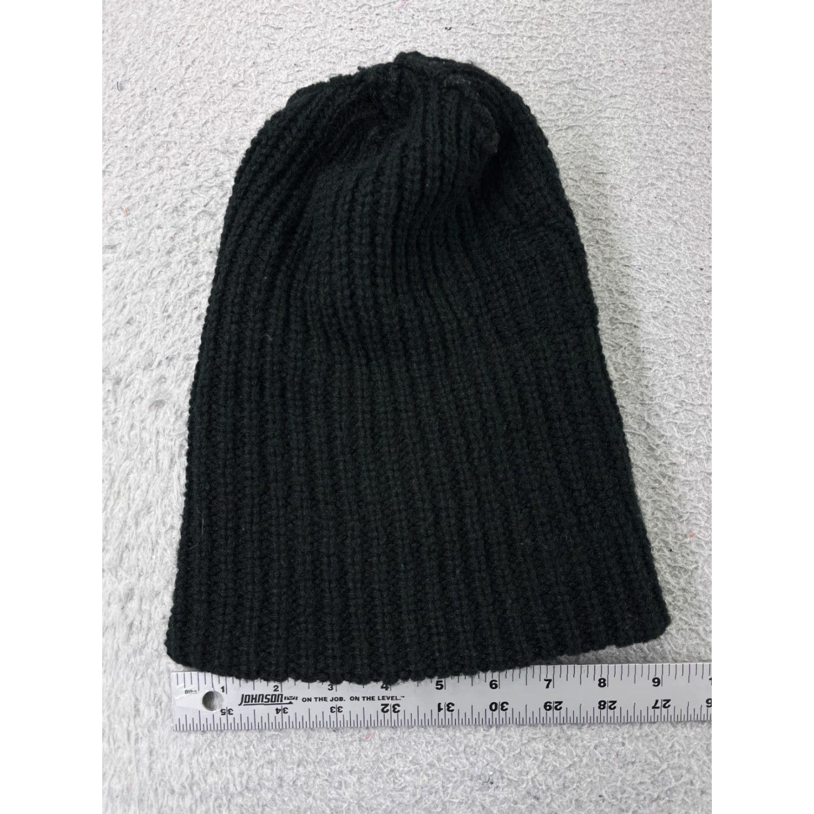 Vintage BEANIE TOQUE Adult One Size Black Knit Ribbed Acrylic Winter Ski Hat Mens Sized Beanie Men Black 1 Size Knit Ski Theme Size ONE SIZE - 3 Thumbnail