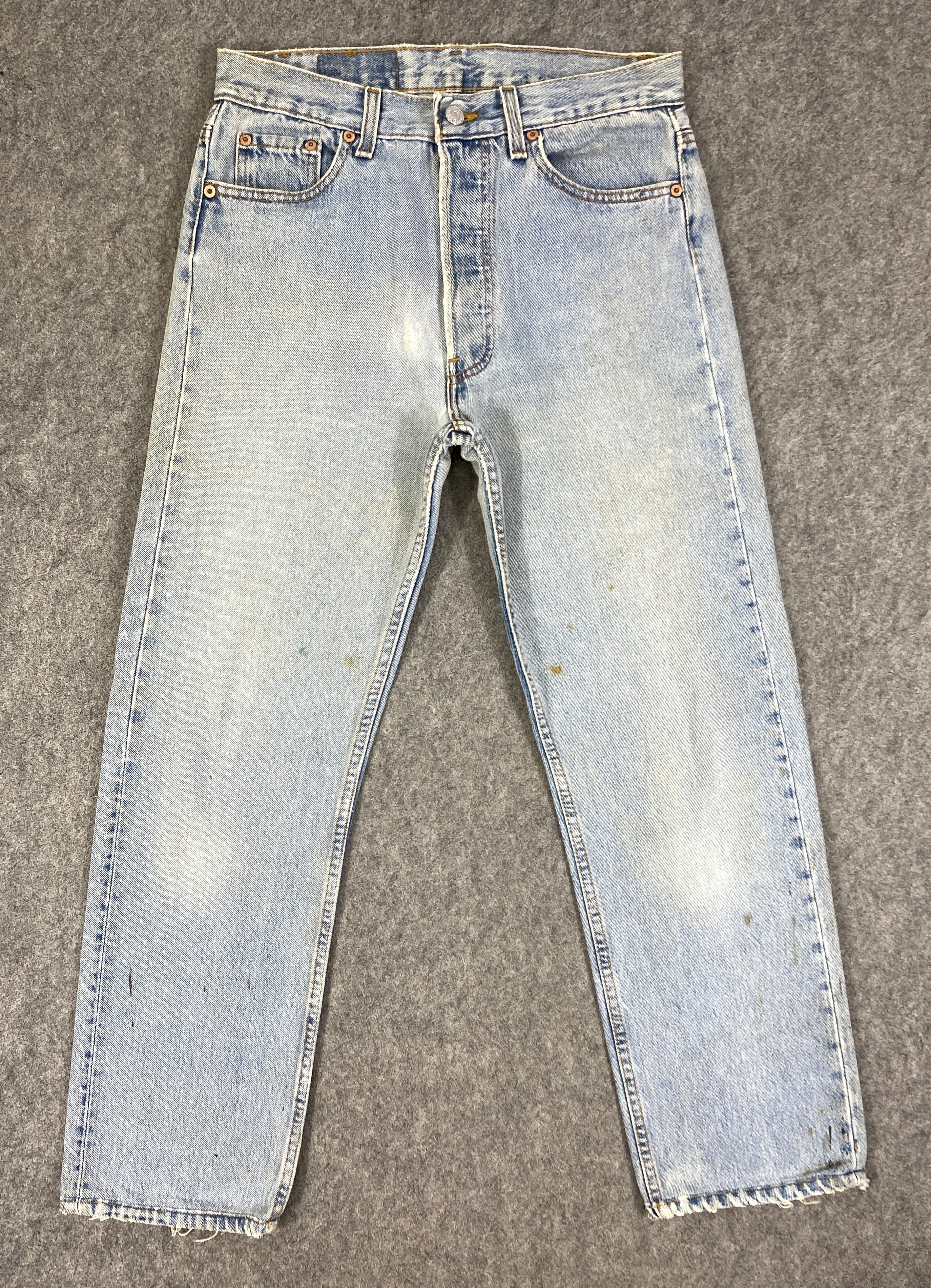image of Distressed Denim x Levis Light Blue Wash Vintage Levis 501 Usa 30X27.5 - Jn3170, Men's