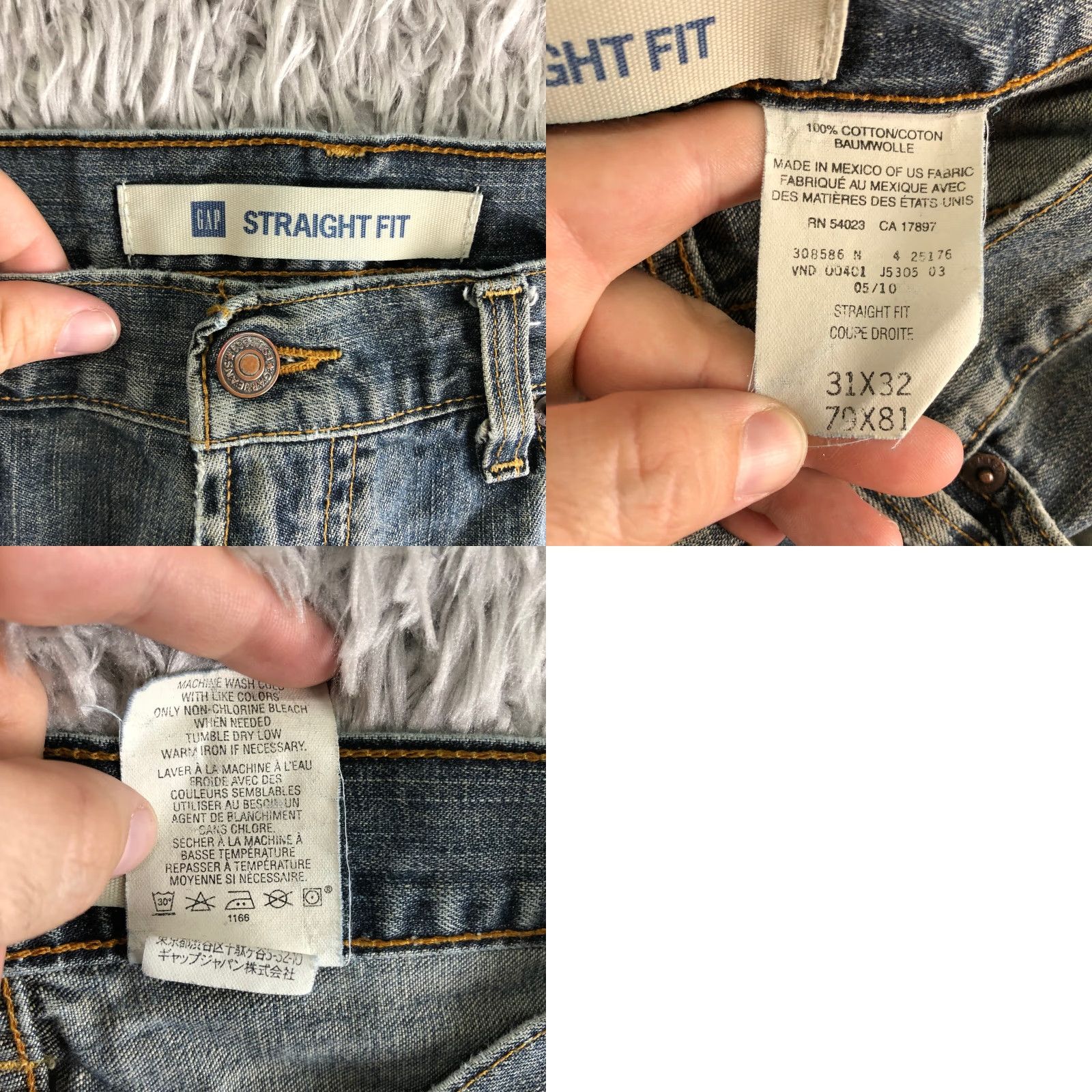 Gap VINTAGEGap Mens Size 31x32 Mid Rise Straight Leg Medium Wash Blue Denim Jeans Size US 31 - 8 Thumbnail