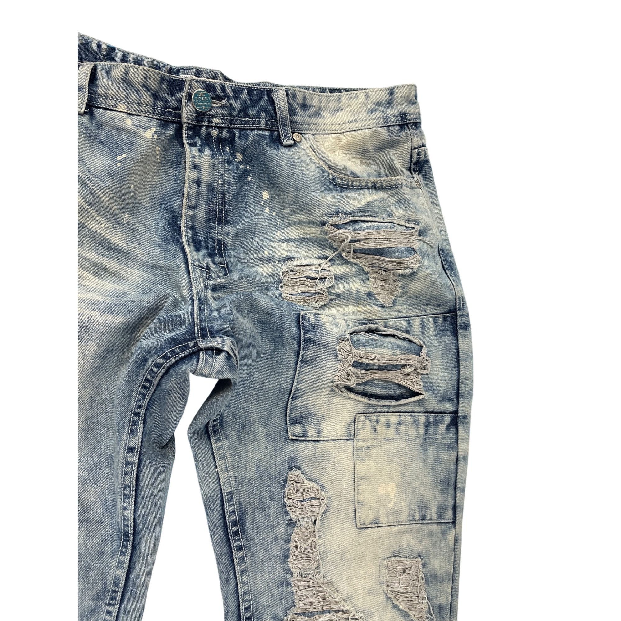 Jordan Craig Jordan Craig Artisan mens blue grunge distressed jeans 38/34 Size US 38 / EU 54 - 3 Thumbnail