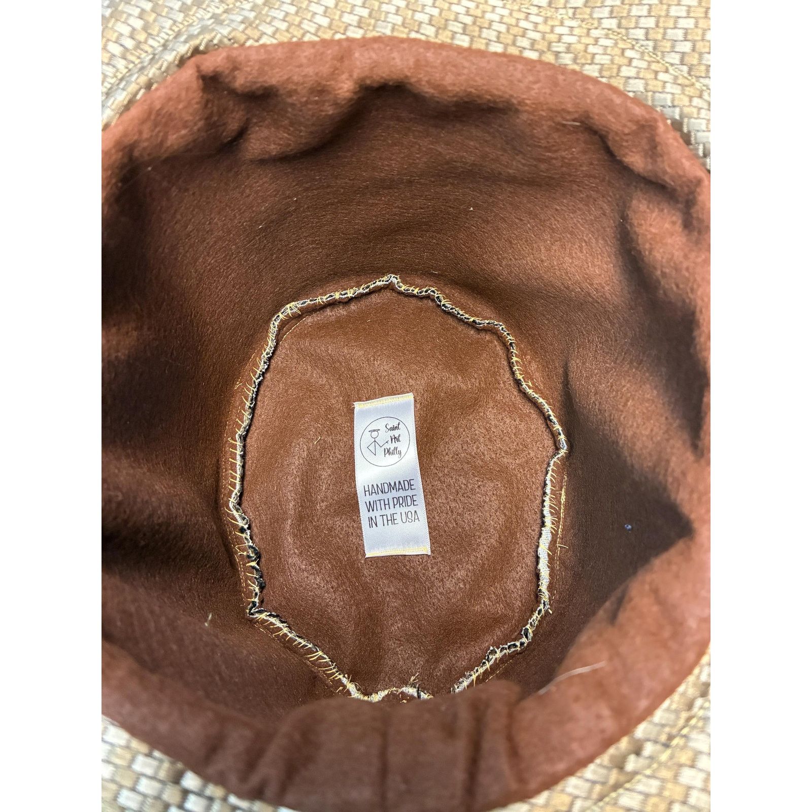 Other Rock & Roll Top Hat, Handcrafted, Gold Woven Western Size ONE SIZE - 15 Thumbnail