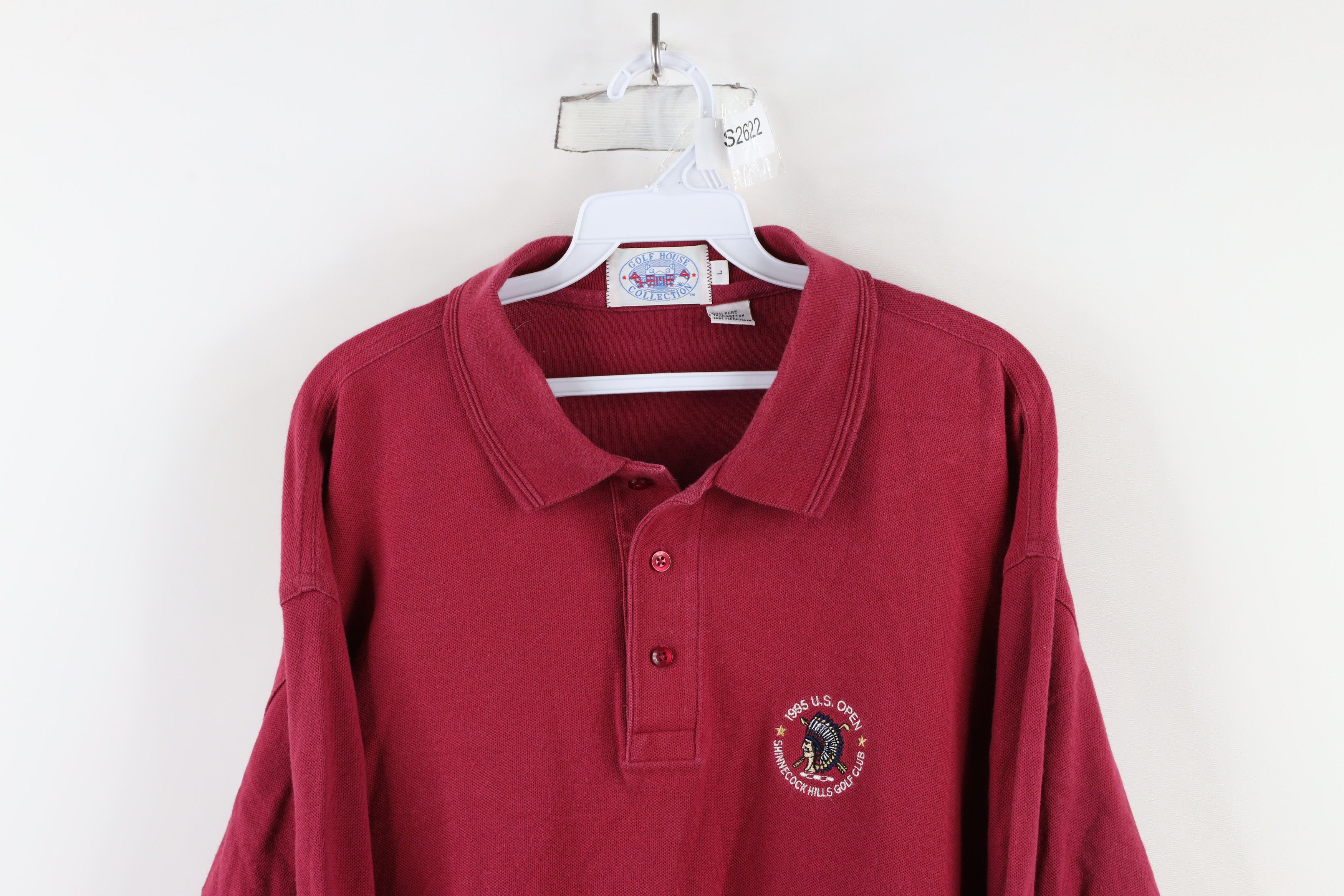 Vintage Vintage 90s Open Shinnecock Hills Long Sleeve Polo Shirt Red Size US L / EU 52-54 / 3 - 2 Thumbnail