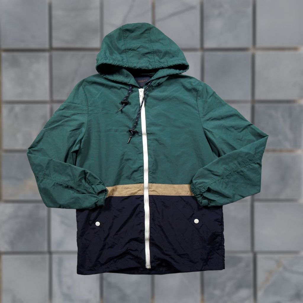 Nomad Nomad Jacket Mens Small Green Windbreaker Hooded Full Zip Colorblock Lightweight Size US M / EU 48-50 / 2 - 1 Thumbnail