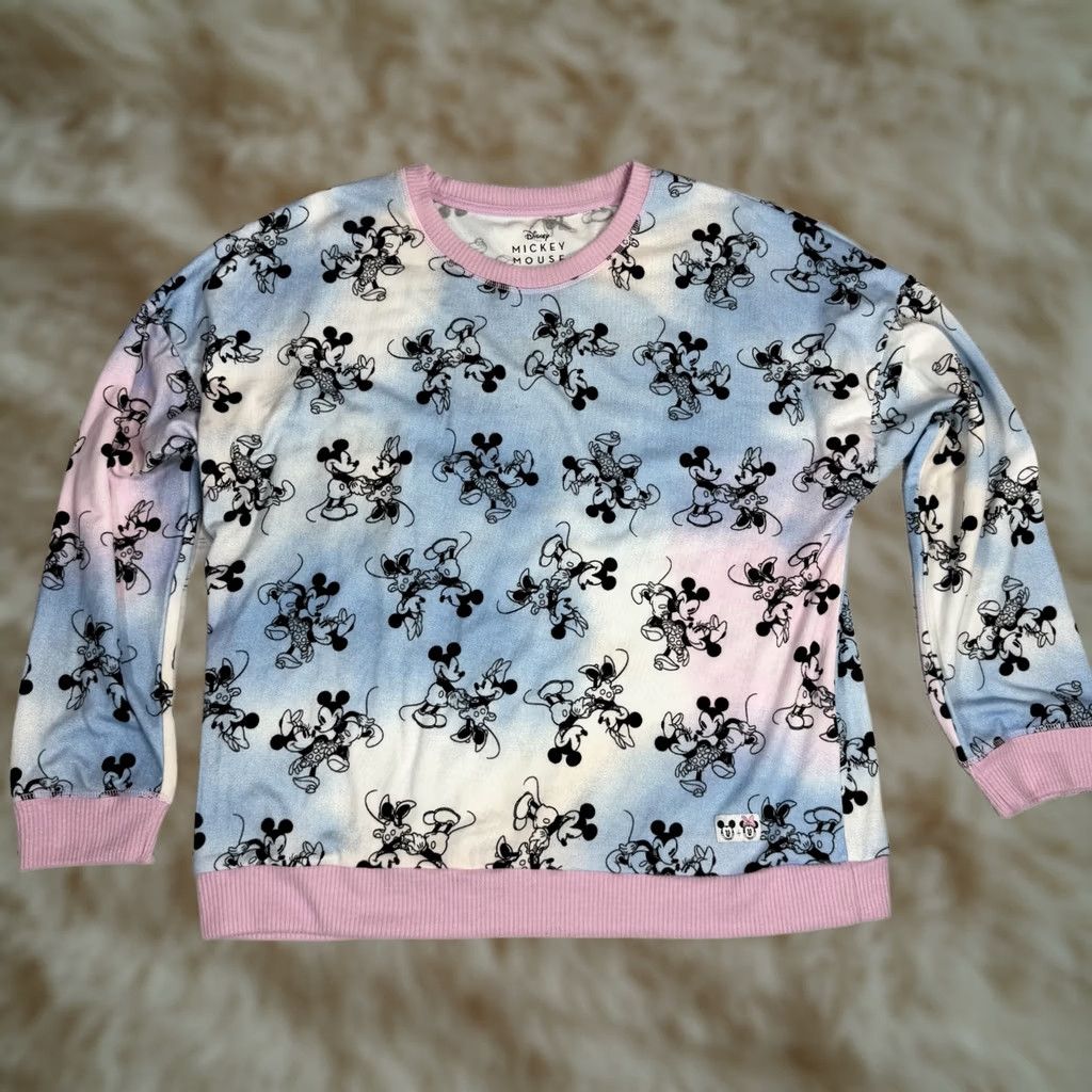 Disney Disney Mickey Mouse Sleepwear Shirt Women XL Blue Pink Long Sleeve NWT Stretch Size XL / US 12-14 / IT 48-50 - 1 Thumbnail
