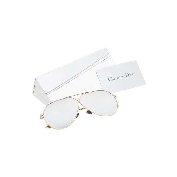 image of Dior Metal Stellaire 1 Sunglasses Rose Gold in Silver, Women's