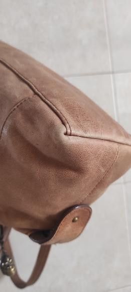 Kipling Shoulder Bag Brown Leather Brass Monkey Zip Top