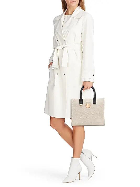 Versace os11x0326 Size: OS / Small Canvas & Leather Tote Bag Bianco Size ONE SIZE - 2 Thumbnail
