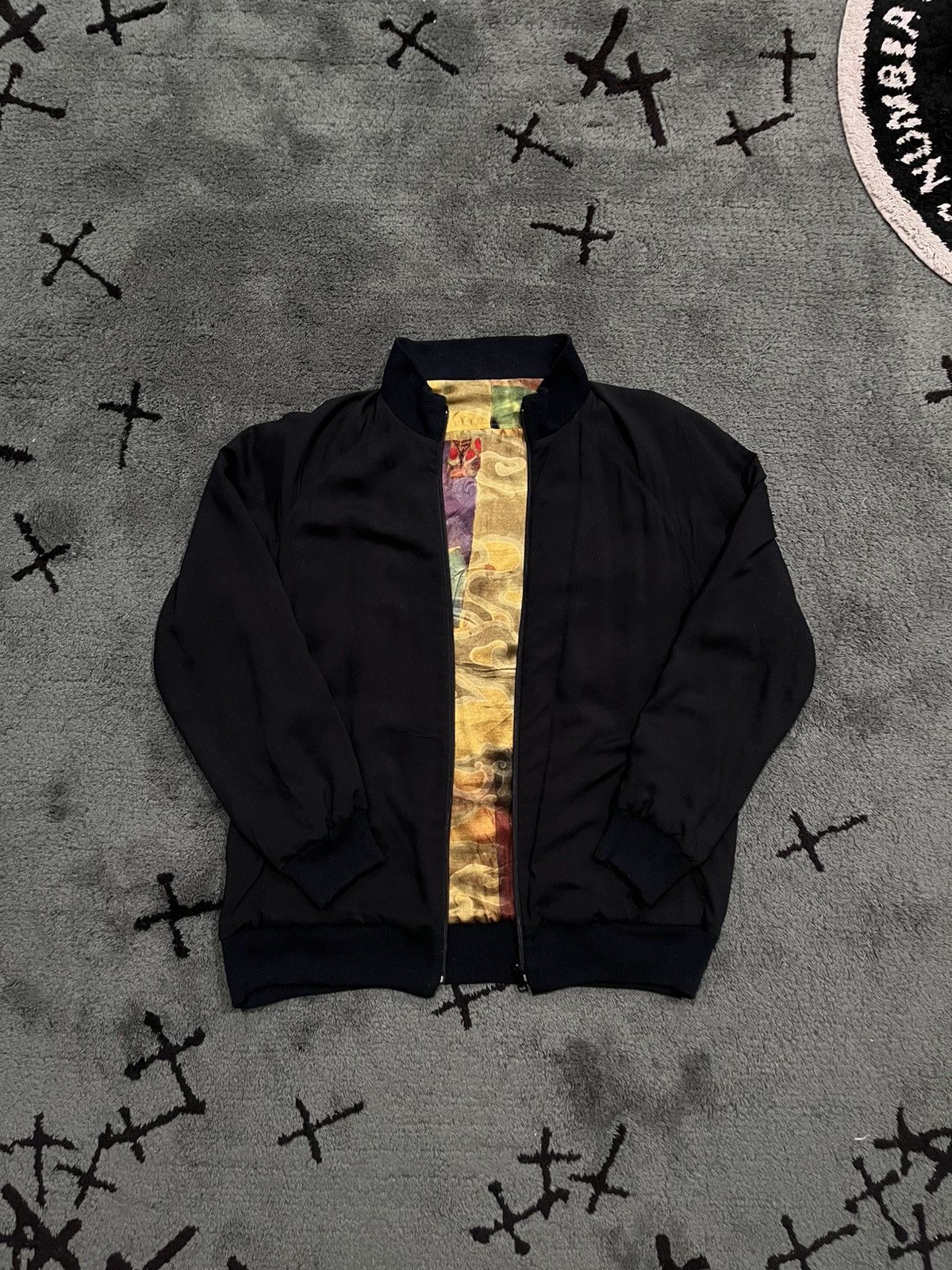 Yohji Yamamoto Yohji Yamamoto SS04 Yellow Faces Silk Runway Bomber Size US M / EU 48-50 / 2 - 3 Thumbnail