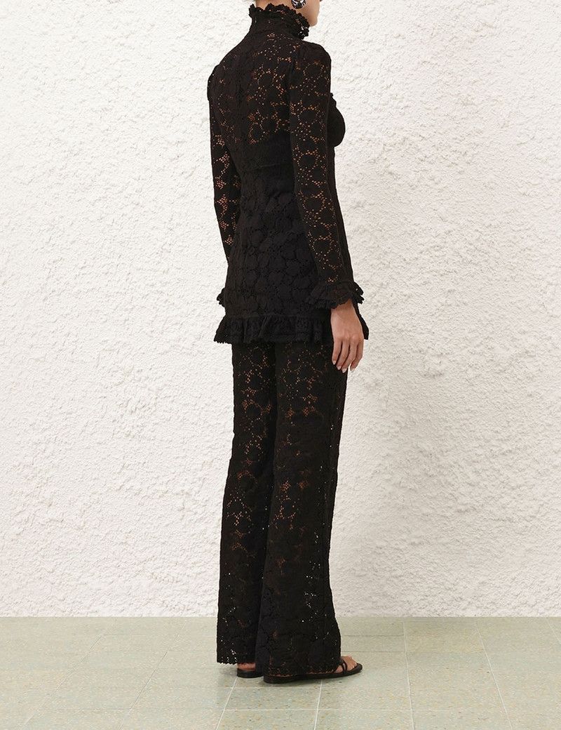 Zimmermann oc11z0226 Lace Tunic Sweater In Black Size L / US 10 / IT 46 - 4 Thumbnail