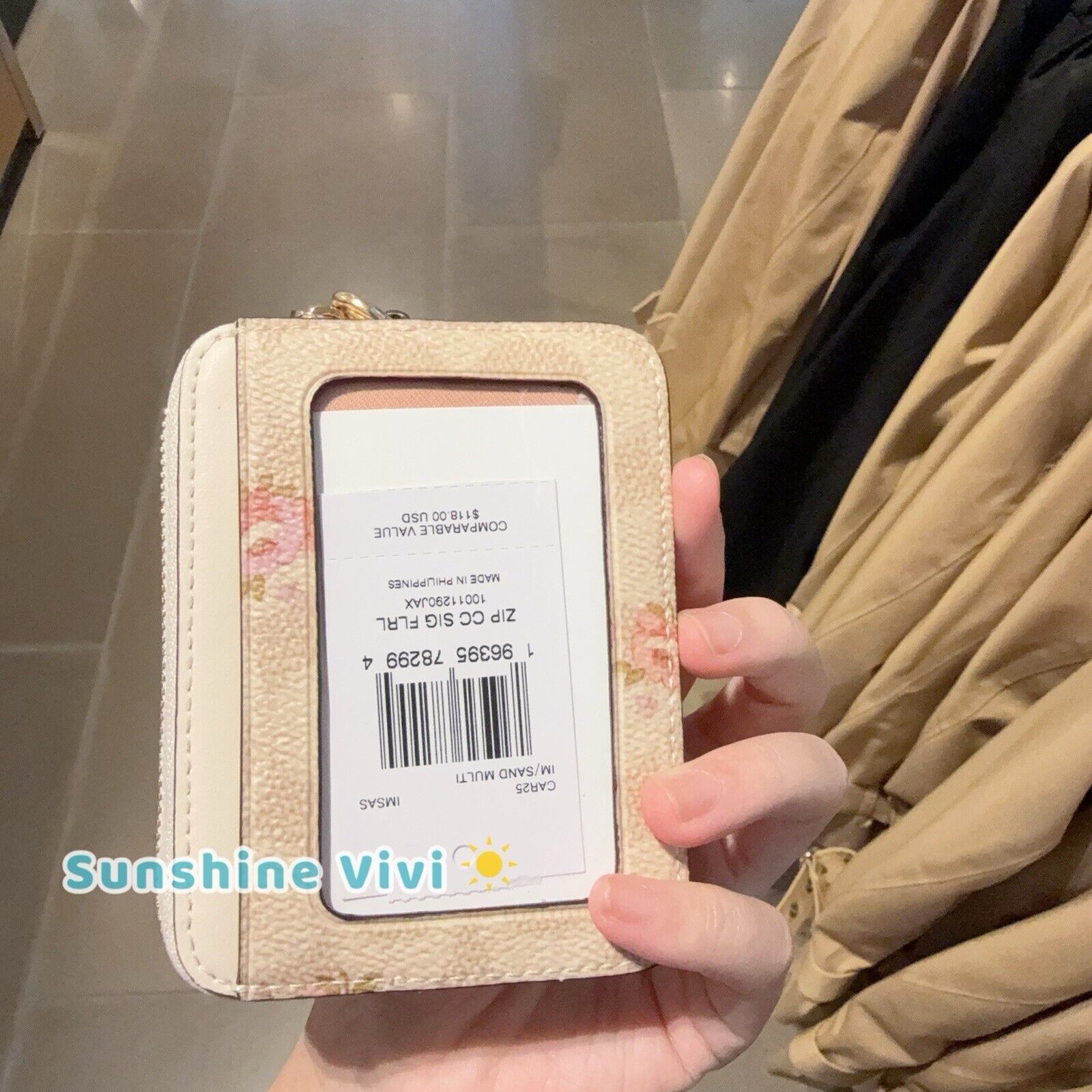 Coach NWT Coach Zip Card Case In Signature Floral Print CAR25 Size ONE SIZE - 2 Thumbnail