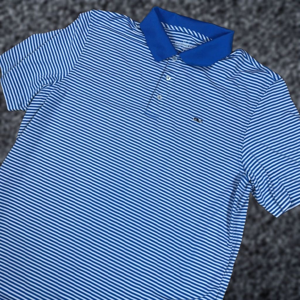 Vineyard Vines VINEYARD VINES Polo Shirt Men’s L Blue Stripe Stretch Golf Athletic Light Shirt Men L Blue Stripe Stretch Golf Athletic Light Size US L / EU 52-54 / 3 - 1 Thumbnail