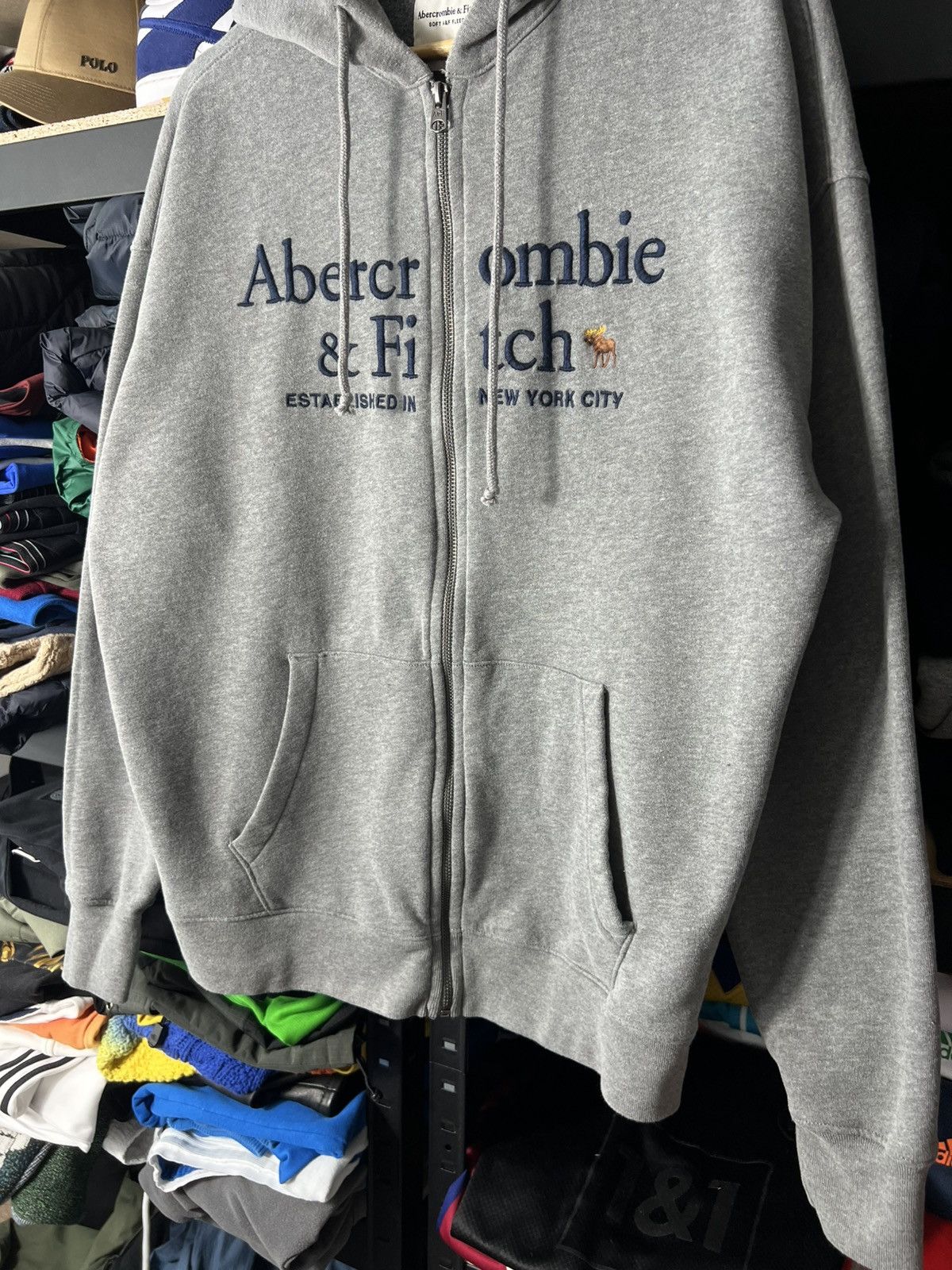 Abercrombie & Fitch 🦌 Abercrombie & Fitch Full-Zip Hoodie – Size L – Relaxed Fit Size US L / EU 52-54 / 3 - 3 Thumbnail