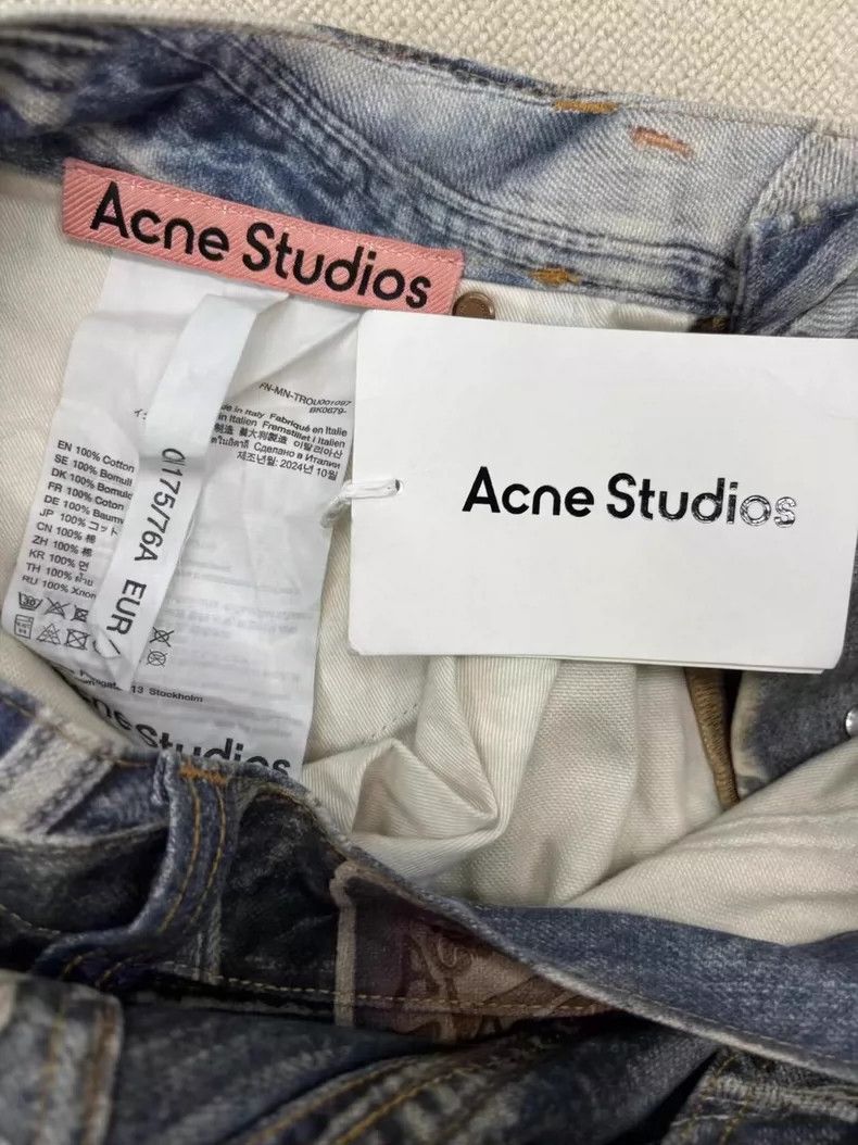 Acne Studios acne studios Printed ripped loose straight leg jeans 2504-N Size US 28 / EU 44 - 3 Thumbnail