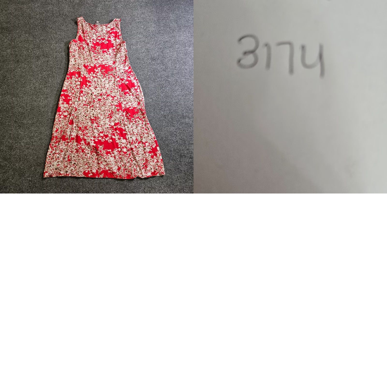 J. Jill J. Jill Dress Womens 6 Red Floral Midi Pleated Sleeveless Casual Cocktail Dress Size M / US 6-8 / IT 42-44 - 8 Thumbnail