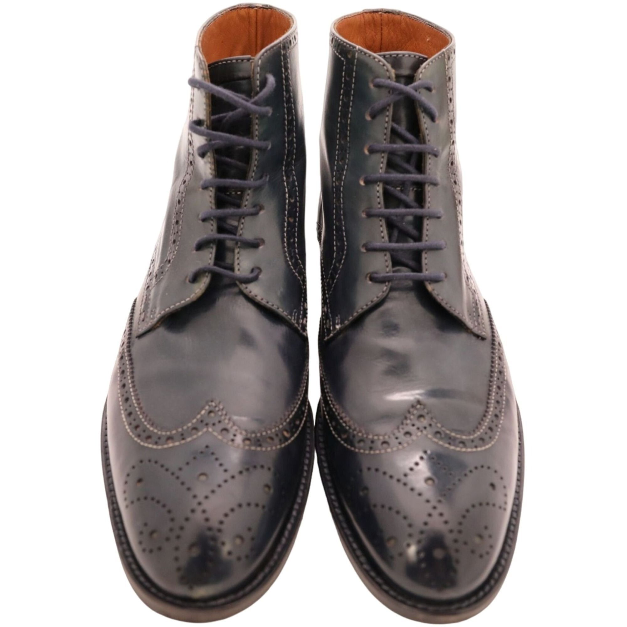 NAVYBOOT Navyboot Italy Navy Blue Leather Wingtip Chukka Boots Men 7 Size US 7 / EU 40 - 2 Thumbnail