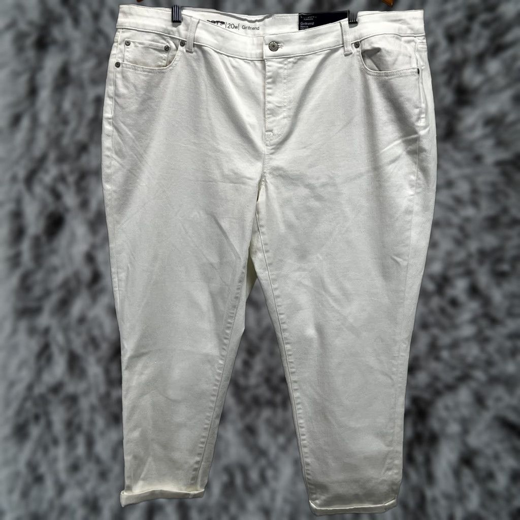 Talbots Talbots Girlfriend Ankle Jeans Plus 20W Women’s White Mid Rise Relaxed Fit Denim Pants Size 42" / US 20 - 1 Thumbnail