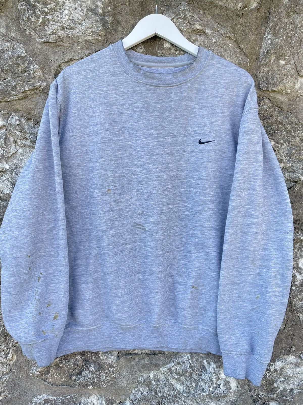 Nike × Vintage Y2K Nike Essential Swoosh Sweatshirt Grey L Size US L / EU 52-54 / 3 - 1 Thumbnail
