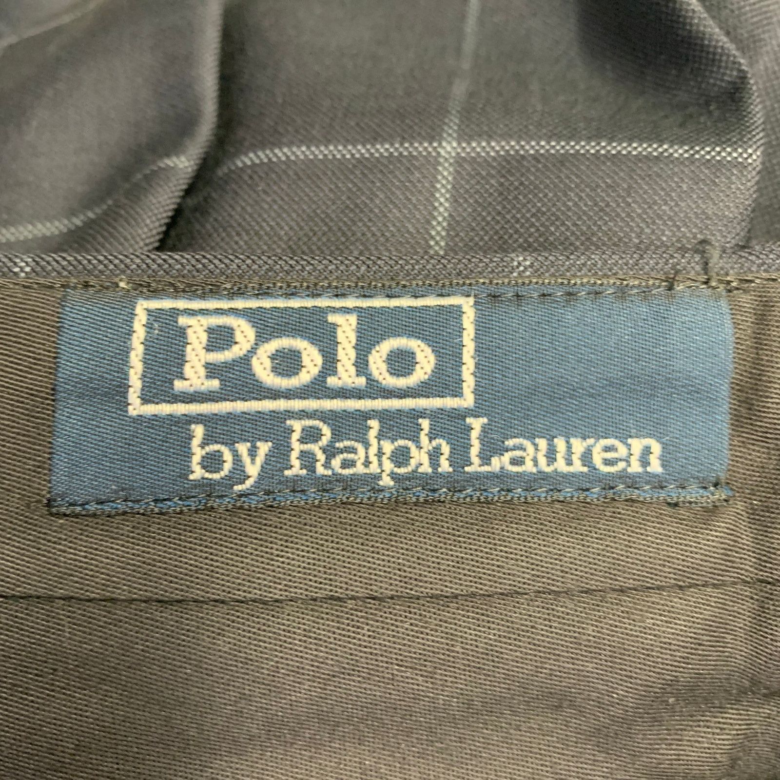 Polo Ralph Lauren Size 40 Regular Navy Grey Checkered Virgin Wool 3 Piece Suit Size 40R - 14 Thumbnail