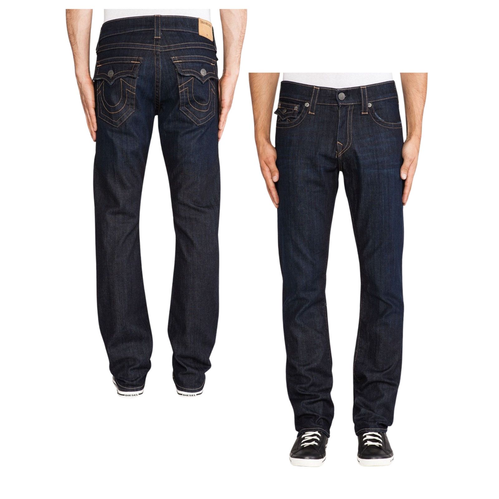 True Religion True Religion Ricky Straight Jeans Wanted Man Dark 42x34 Size US 42 / EU 58 - 3 Thumbnail
