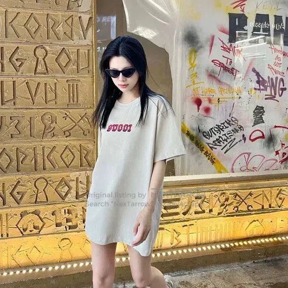 Gucci Gucci Beige Letter Print Short Sleeve. Size US M / EU 48-50 / 2 - 7 Thumbnail