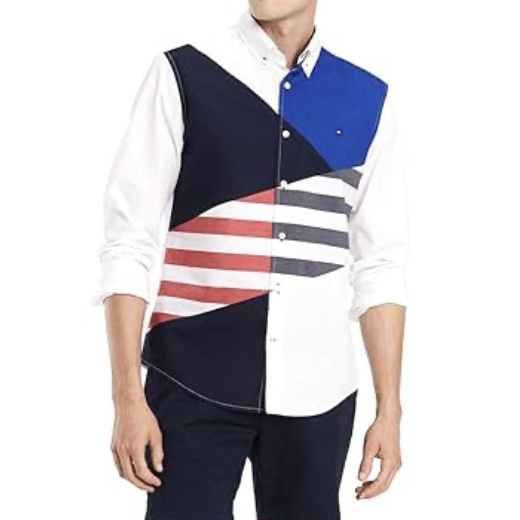 Tommy Hilfiger Tommy Hilfiger Men’s Colorblocked Stripe Long Sleeve Shirt Size US M / EU 48-50 / 2 - 1 Thumbnail