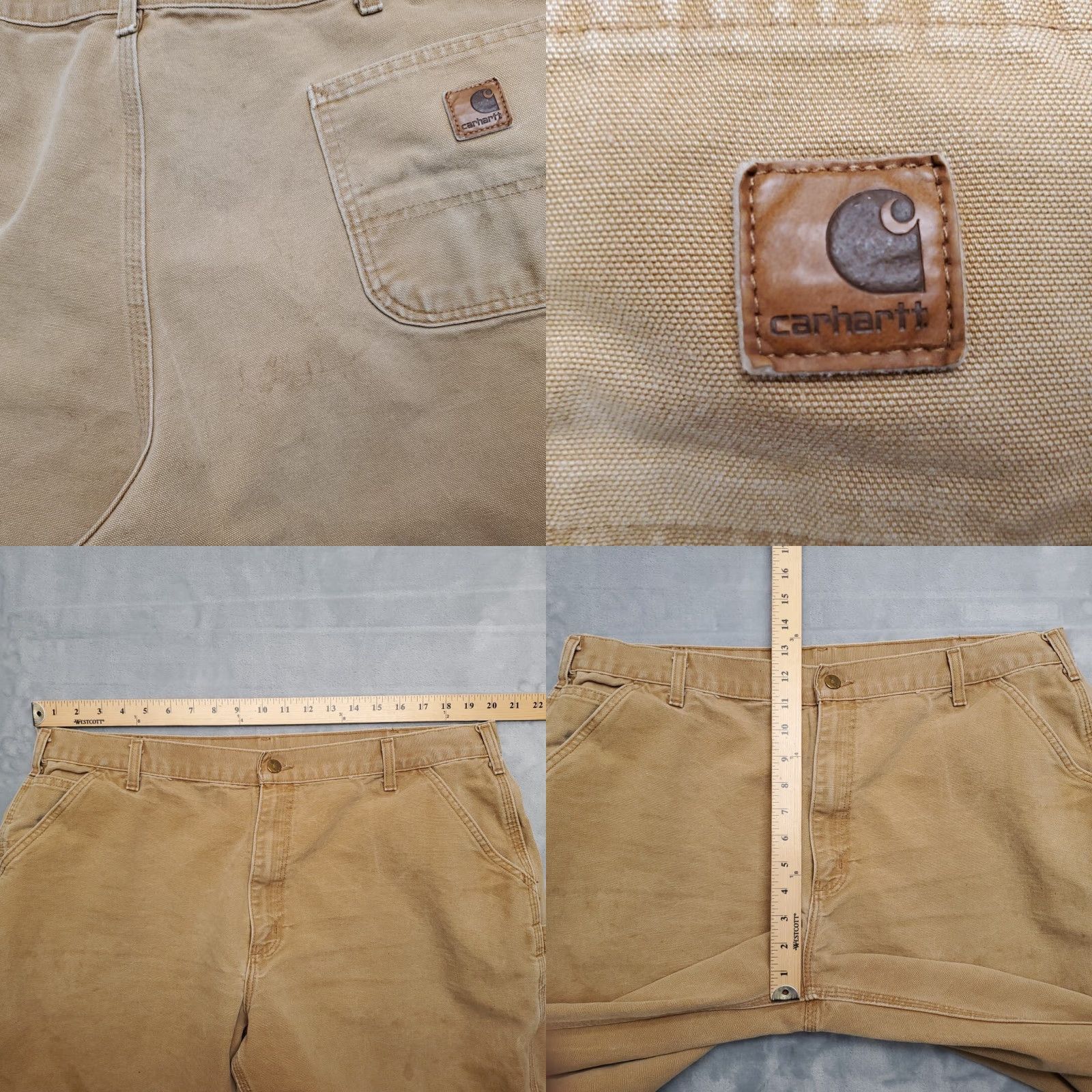 Carhartt VINTAGE Carhartt Pants Men 42x30 Faded Brown Canvas Carpenter Cargo B11 Workwear Size US 42 / EU 58 - 9 Thumbnail