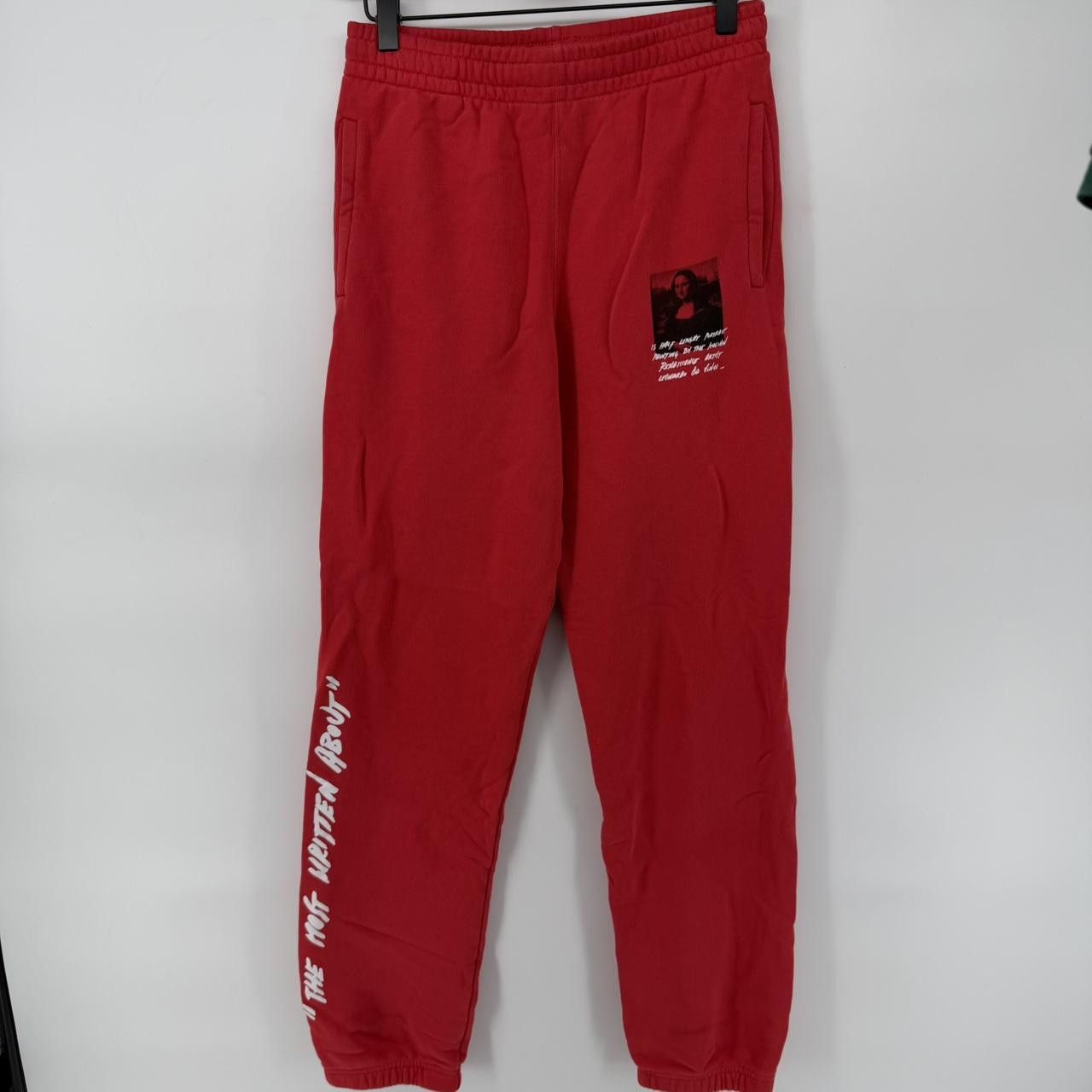 Off-White Off-White c/o Virgil Abloh SS19 Red Mona Lisa Print Joggers Size US 28 / EU 44 - 1 Thumbnail