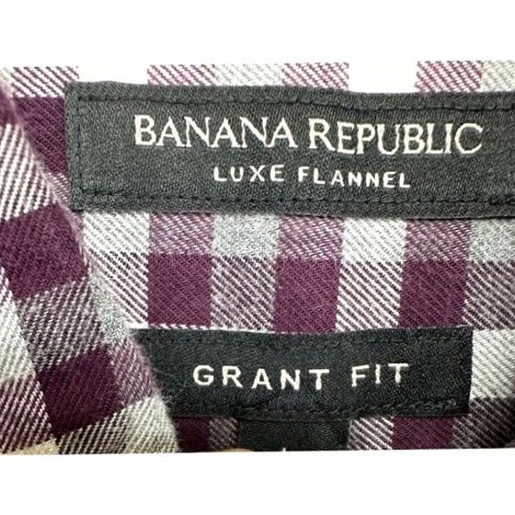 Banana Republic Banana Republic Shirt Mens Large Grant Luxe Flannel Maroon Shepherd Check Size US L / EU 52-54 / 3 - 5 Thumbnail