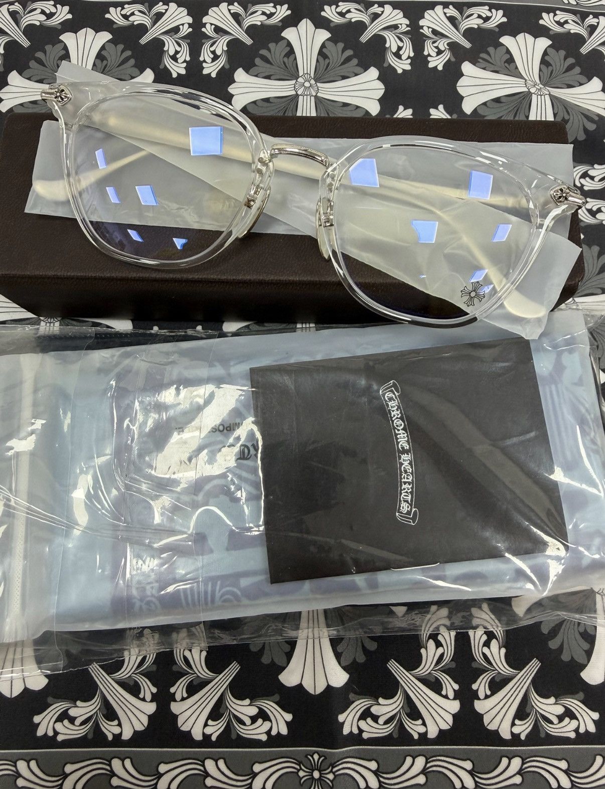 Chrome Hearts Chrome Hearts SHAGASS Transparent Cross Silver Glasses Size ONE SIZE - 9 Thumbnail