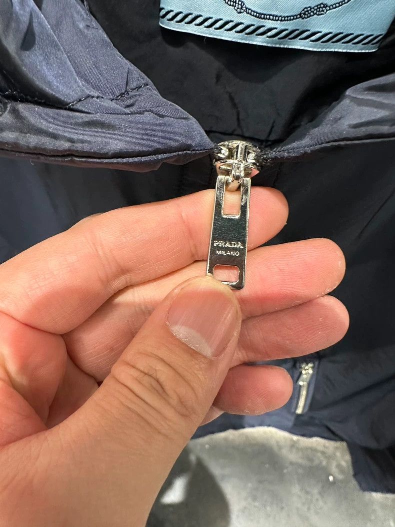 Prada Prada Reclaimed Nylon Metal Triangle Logo Hooded Zip Jacket Size US XS / EU 42 / 0 - 5 Thumbnail