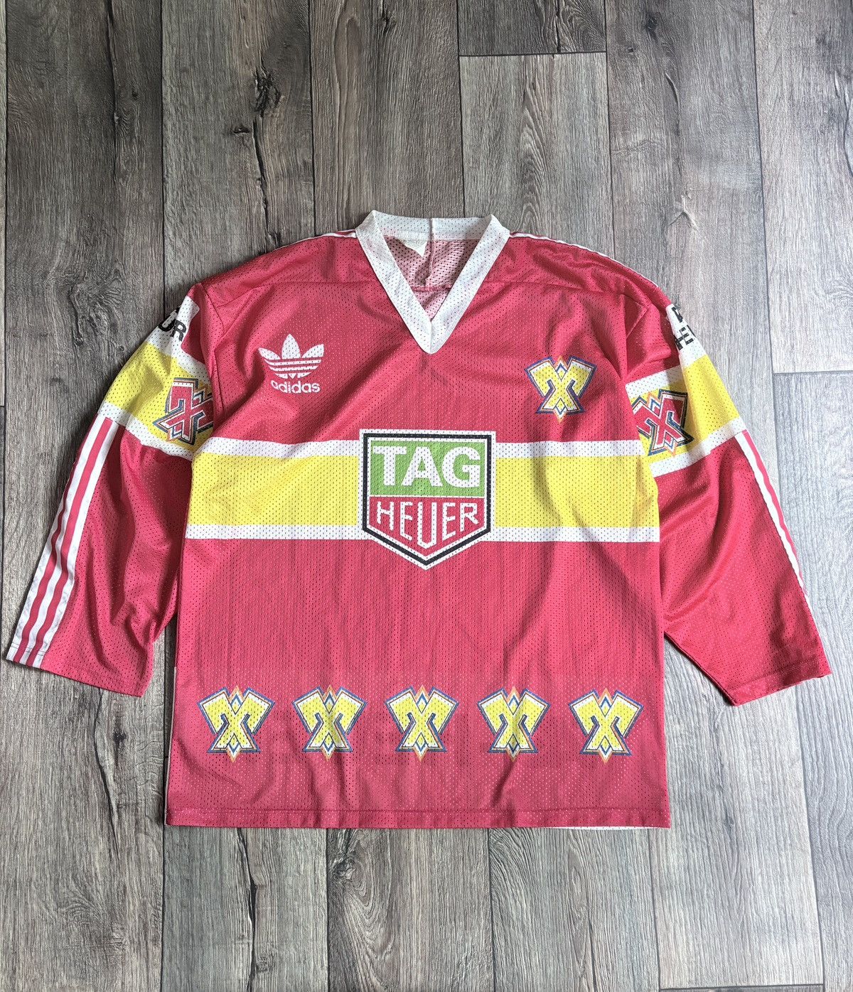 NHL Vintage 1990s Adidas EHC Biel-Bienne Ice Hockey Jersey Shirt Size US XL / EU 56 / 4 - 1 Thumbnail