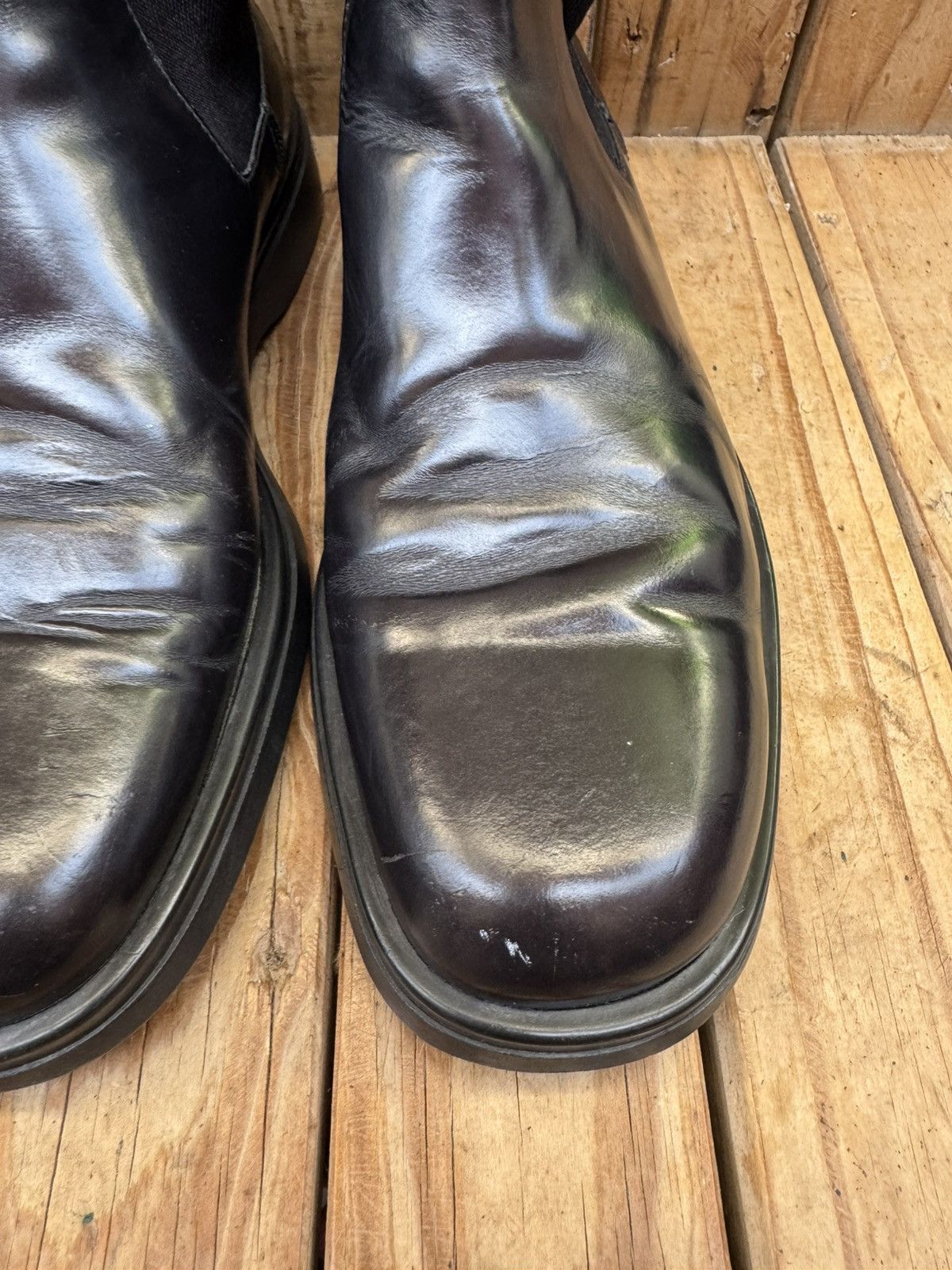 Prada Prada Men’s shinny patent black leather boots Sz USA 9 UK 8 Size US 9 / EU 42 - 6 Thumbnail